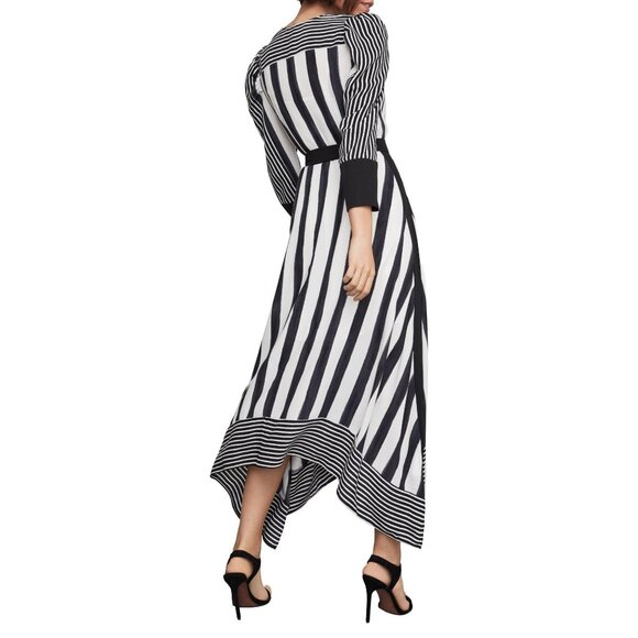 Black and White Stripe Wrap Midi BCBGMaxAzria Dress in size XXS - Picture 10 of 10